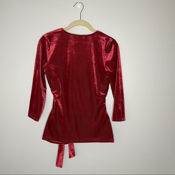NWT velvet wrap front top - Picture 9 of 14